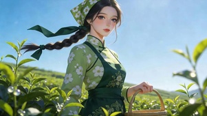 采茶叶女孩
