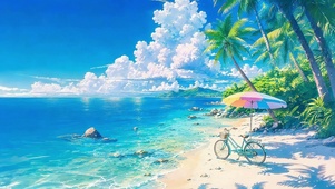 夏天海边沙滩