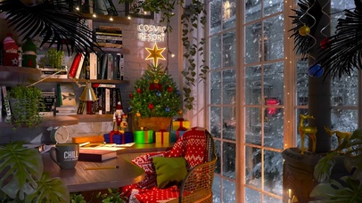 温馨雪天圣诞小屋