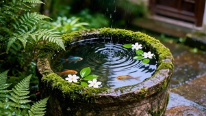 清池听落雨