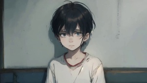 可怜可爱的小男孩