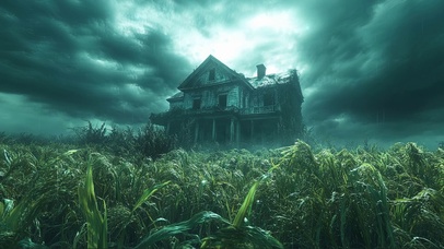 雷暴田园废弃小屋