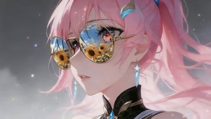 墨镜粉发少女