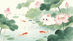 卧莲听鱼游