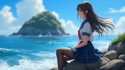 海边美少女