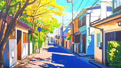 夏日灿烂阳光城市街道