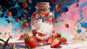 可爱玻璃瓶猫咪