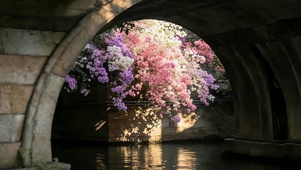 河流边鲜花