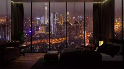 4K城市雨夜豪华公寓