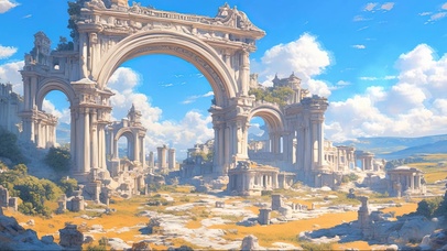 蓝天白云宫殿遗址