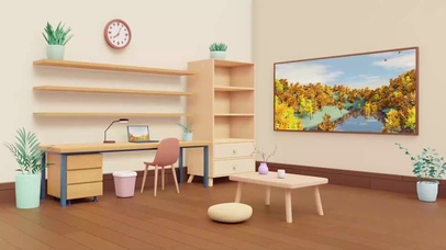 3D风景书架书桌电脑桌面壁纸