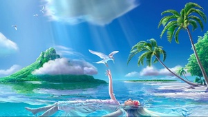 海上阳光海鸥小姐姐