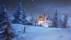 冬季雪山小屋