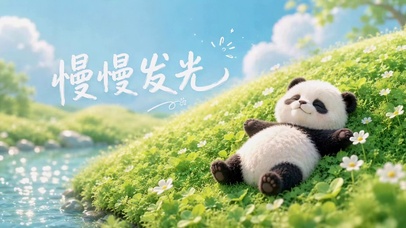 慢慢发光 治愈软萌熊猫