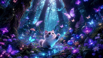 梦幻森林猫咪-无缝循环