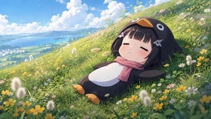草地上的企鹅