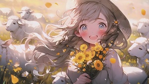 4K 捧花少女