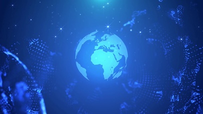 蓝色酷炫星球商务