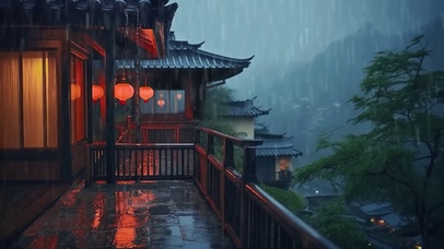 雨夜古镇
