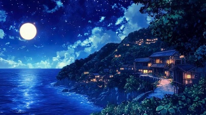 夜景星空树木
