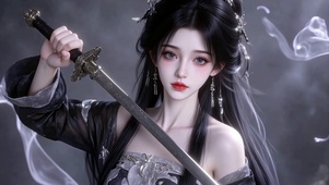 古风持剑清纯美女