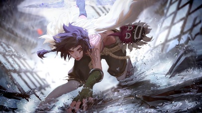 雨中战斗的美少女