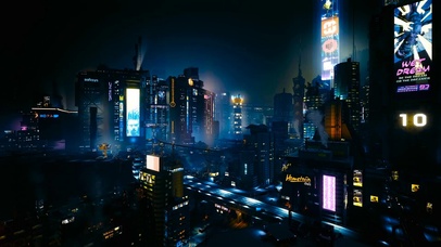 赛博朋克城市夜景