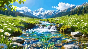 溪涧繁花