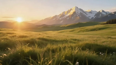 清新阳光高山草原