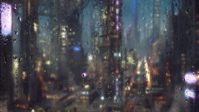 城市雨屏