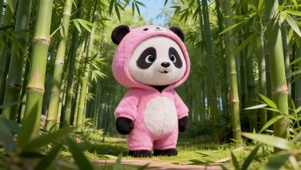 跳舞的粉熊猫