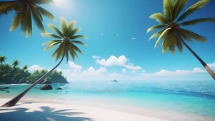 浪漫大海沙滩蓝色海洋