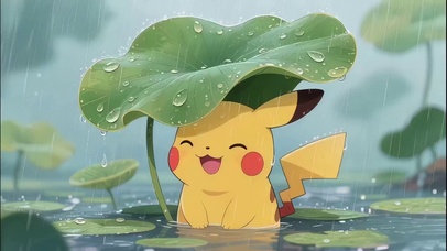 皮卡丘-淋雨-电脑