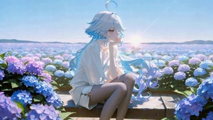 花田蓝发少女芙宁娜