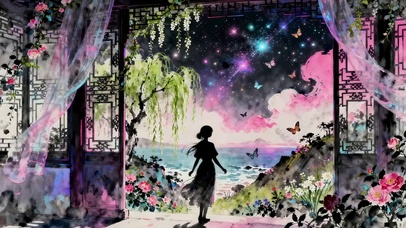 梦幻水墨风插画