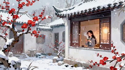 窗畔暖茶