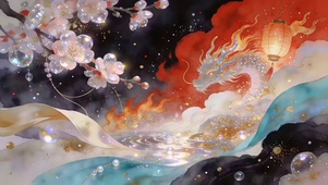 赤焰云龙樱落春水
