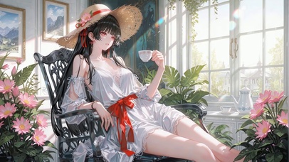 窗边茶室里的千咲