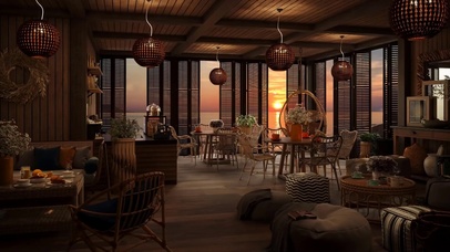 海边日落咖啡厅