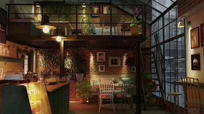 雨天舒适咖啡馆