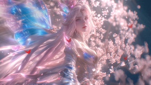 和服蝴蝶盔甲少女