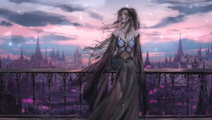 唯美插画蝴蝶少女