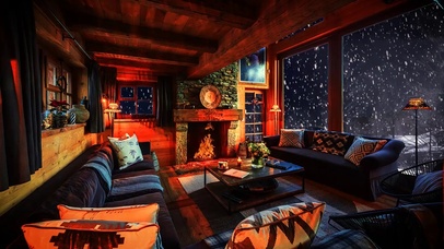 暴风雪和壁炉声