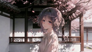 秋樱落闲庭 
