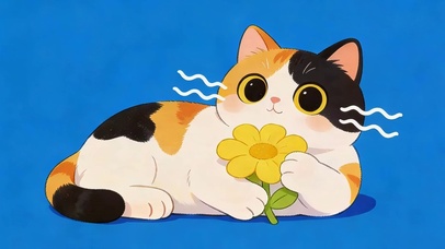 可爱小花猫