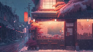 冬季雪夜