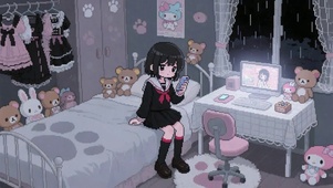像素风女孩的房间