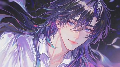 浪漫紫动漫帅哥