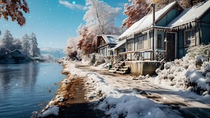 4K 冬季小屋