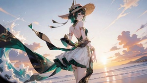 落日海滩晚霞奈芙尔